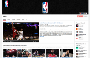 The NBA's current YouTube channel