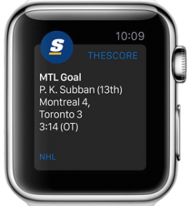 theScore apple watch