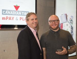 Eugene Roman, Canadian Tire Corp. CTC, and Cam Thomson, CTFS Digital Marketing Manager, Canadian Tire Financial Services, introduced the new mPay & Play™ app.