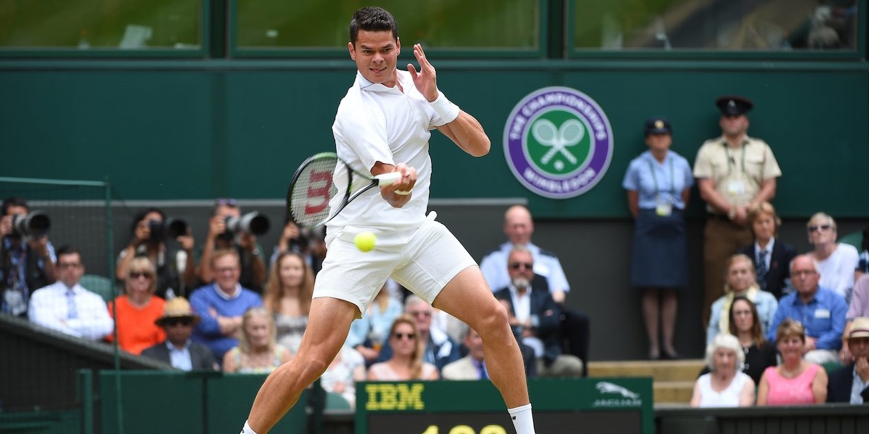 Milos Raonic of Canada during his semi final round match at the 2016 Wimbledon Championships at the AELTC in London, Great Britain, on July 8, 2016. Photo by Corinne Dubreuil/ABACAPRESS.COM