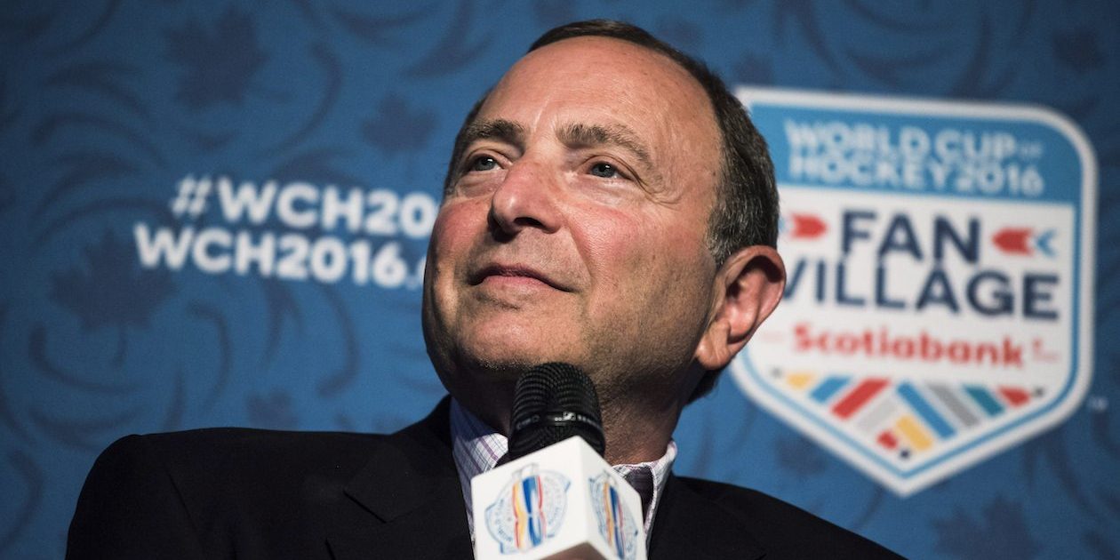 NHL Commissioner Gary Bettman speaks during a press conference about the World Cup of Hockey 2016 in Toronto on Wednesday, August 17, 2016. THE CANADIAN PRESS/Aaron Vincent Elkaim