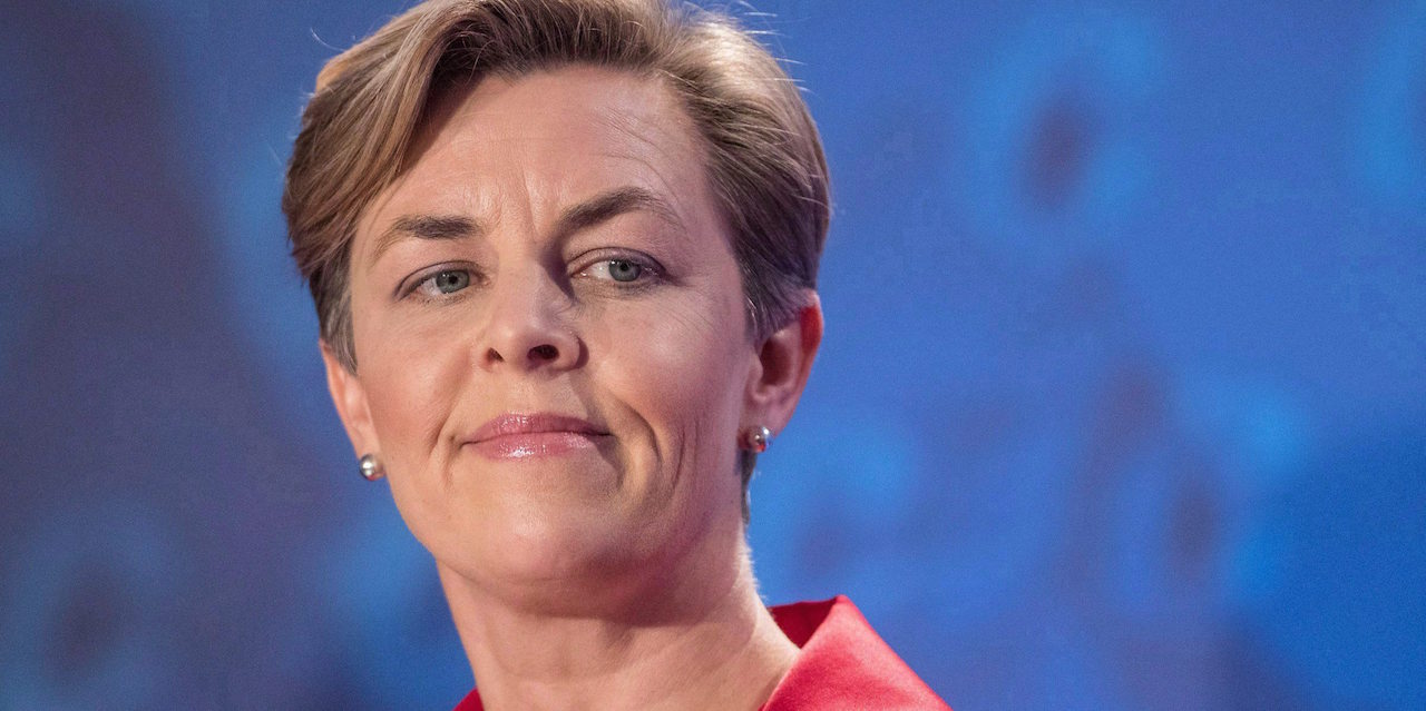 Conservative leadership candidate Kellie Leitch speaks during the Conservative leadership debate in Saskatoon, Wednesday, November 9, 2016. Conservative leadership hopeful Leitch is proposing to scrap the CBC if she manages to reach the Prime Minister's Office. THE CANADIAN PRESS/Liam Richards